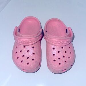 Pink glitter crocs - size 8c